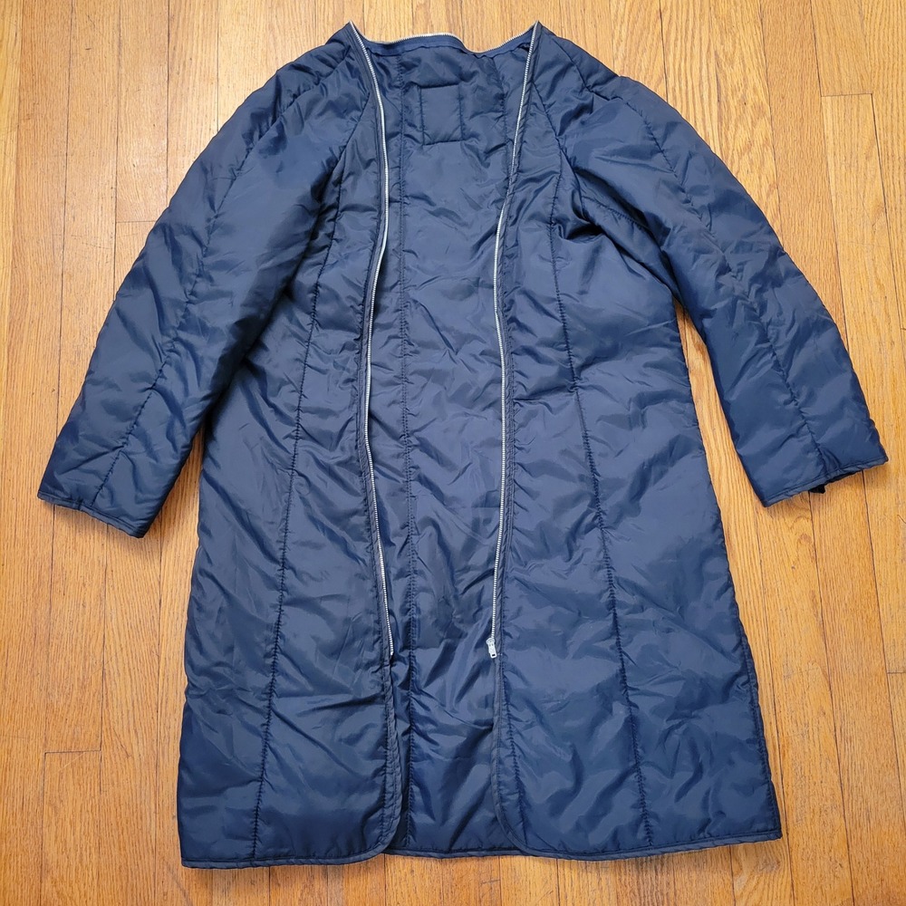 US Military 14R All Weather‎ Coat Liner Navy Blue Quilted Full Zip Dress Blues